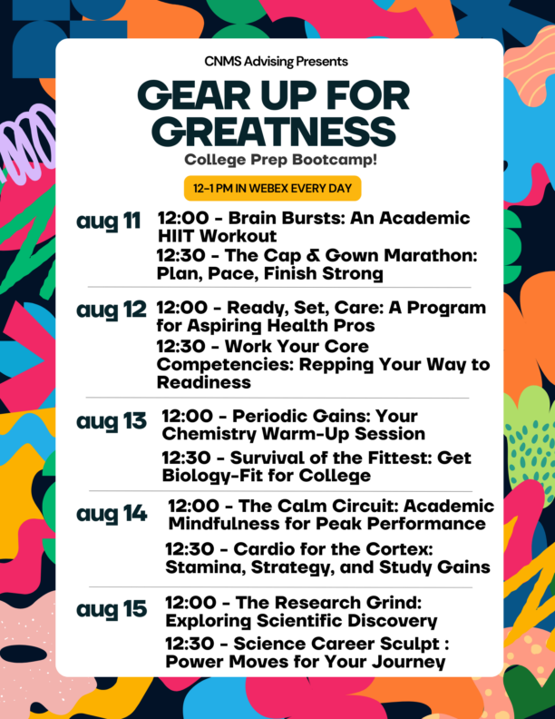 Success Virtual all Summer! College of Natural and