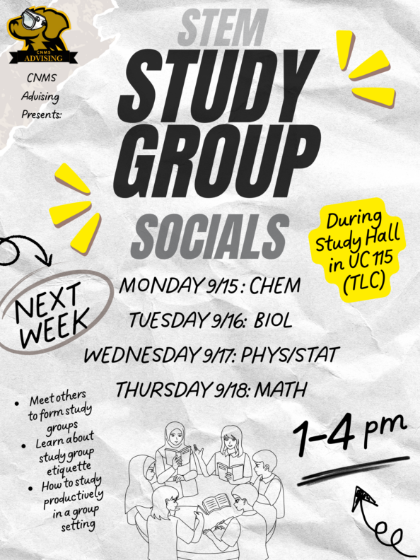 Study Group Socials — ALL NEXT WEEK!