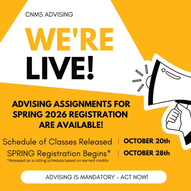 ADVISING ASSIGNMENTS ARE LIVE!